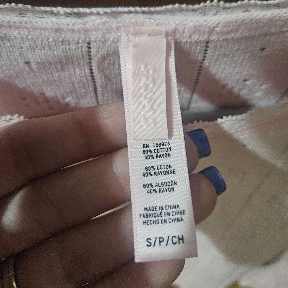 SKIMS Pink Pointelle Knit Long Sleeve Top Size Small - Picture 4 of 5